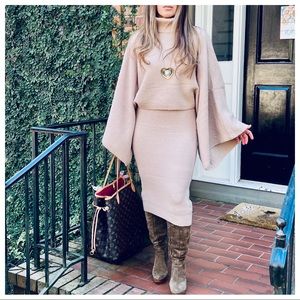 From Paris Fabulous 2 Piece Sweater Knit Tank Dress and loose fit sweater set